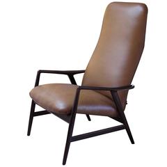 Fauteuil inclinable danois moderne et élégant à deux positions, Alf Svensson pour Fritz Hansen