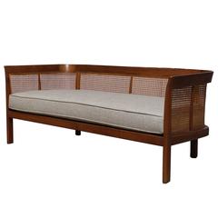 Walnut and Cane Settee by Erwin Lambeth