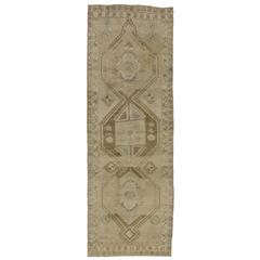 Vintage Turkish Oushak Carpet Runner with Modern Style and Muted Colors 6