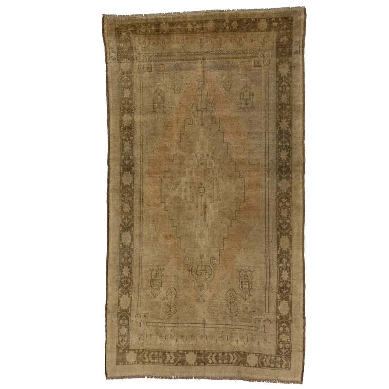 Vintage Turkish Kars Rug with Modern Mission Style, Square Area Rug For ...