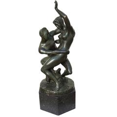 Johannes Clausen Bjerg, Denmark, Bronze Sculpture, circa 1921-1922, "Love Fight"