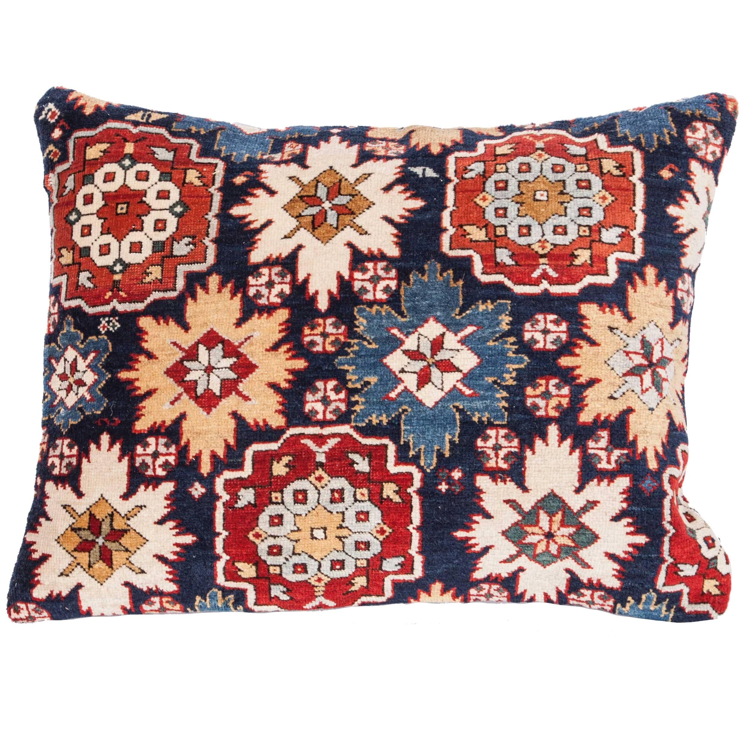 Pillow Made Out of a 19th Century Caucasian Shrivan Rug Fragment