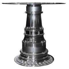Side Table Made with a Boeing 747 Gearing Engine in Titanium 8