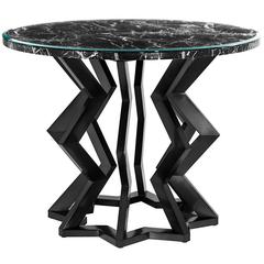 Lightning Round Table in Bronze with Resin Marble Top