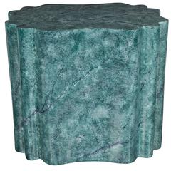 Mid-Century Style Faux Painted Green Marble Occasional Table