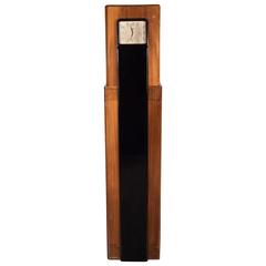 Art Deco Skyscraper Grandfather Clock Walnut and Black Lacquer by Raymond Loewy