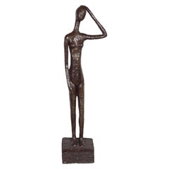 Bronze Sculpture of a Standing Nude by L. Salzmann, American, circa 1970