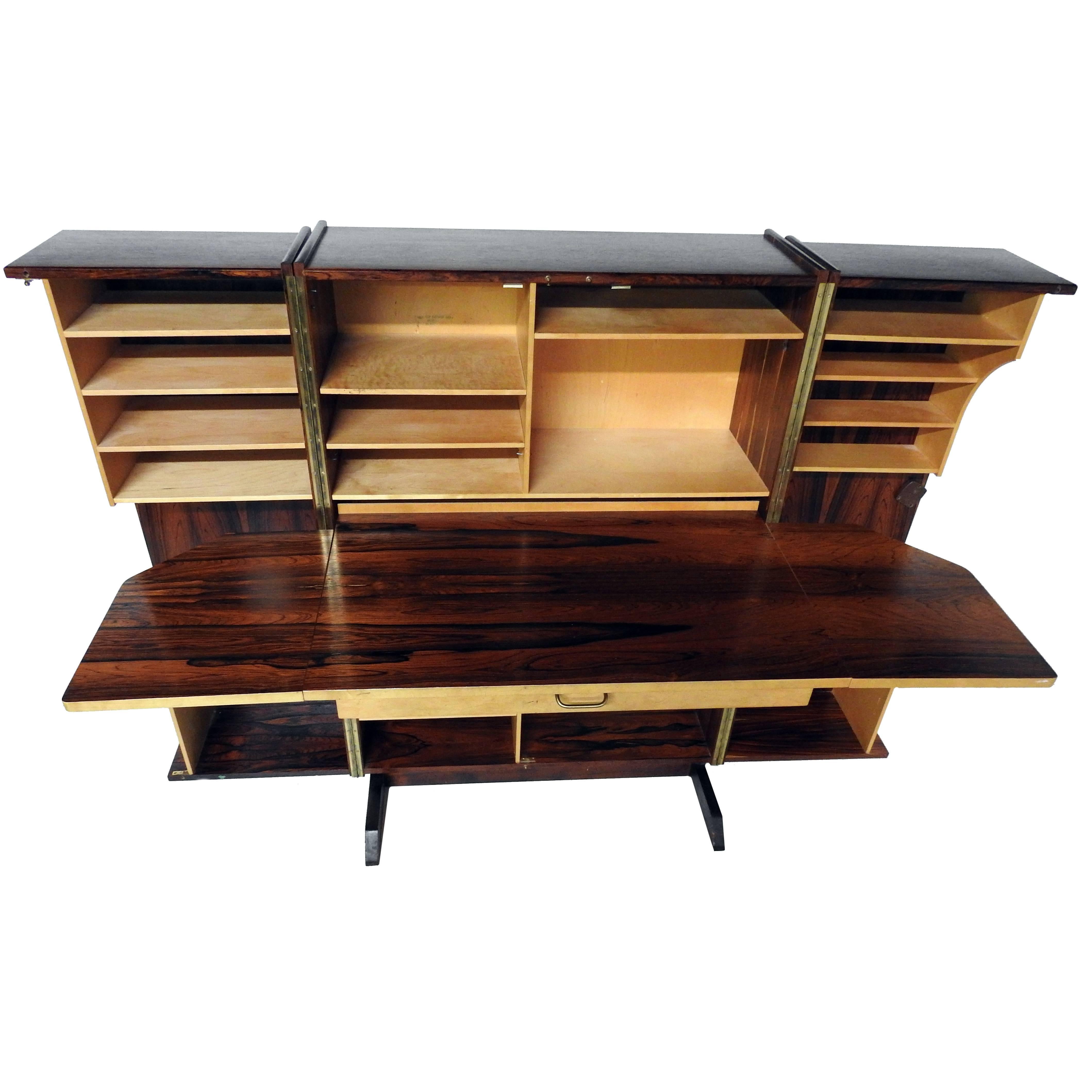 Rosewood Metamorphic Wooton Style Desk For Sale