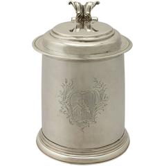 Britannia Standard Silver Quart Tankard, Antique William III 10