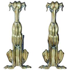 Art Deco Brass Andirons