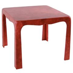 Square Red Lacquered Game Table