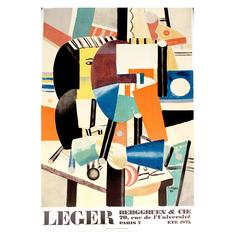 Original Fernand Leger Poster Berggruen Gallery Exhibition 1975, Paris, France
