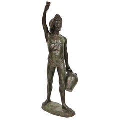 Bronze Sculpture Boy with Water Jug