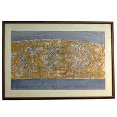Used Mid-Century Abstract Painting by California Artist Robert Gilberg