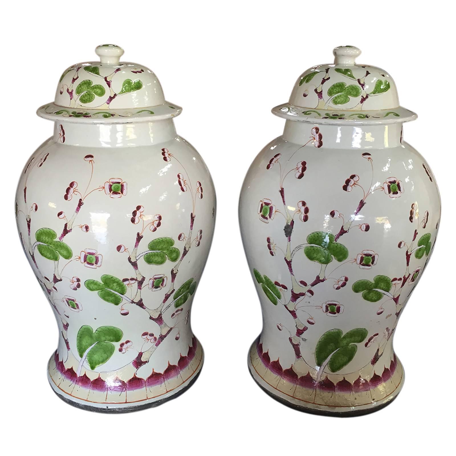 19th to 20th Century Large Covered Jars in the Style of Samson﻿