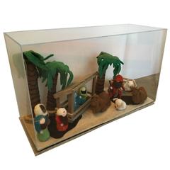 Decorative Art Felt Nativity Scene Enclosed in Lucite by AMK for Patricia Kagan 5