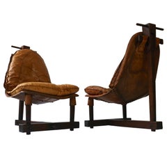 Pair of Brazilian Brutalist-Style Lounge Chairs