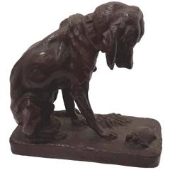 Antique Antoine Louis Barye, Bronze Sculpture of Hound Dog and Tortoise, 19th Century