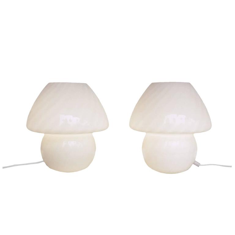 Pair Of Murano Glass Mushroom Table Lamps 1960s For At 1stdibs Pair Of Murano Glass Mushroom Table Lamps 1960s For