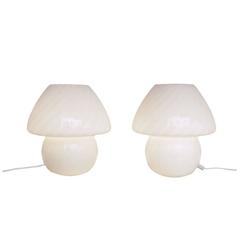 Pair of Murano Glass Mushroom Table Lamps, 1960s 5