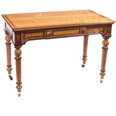 19th Century Gillows Style Birdseye Maple Writing Table Desk