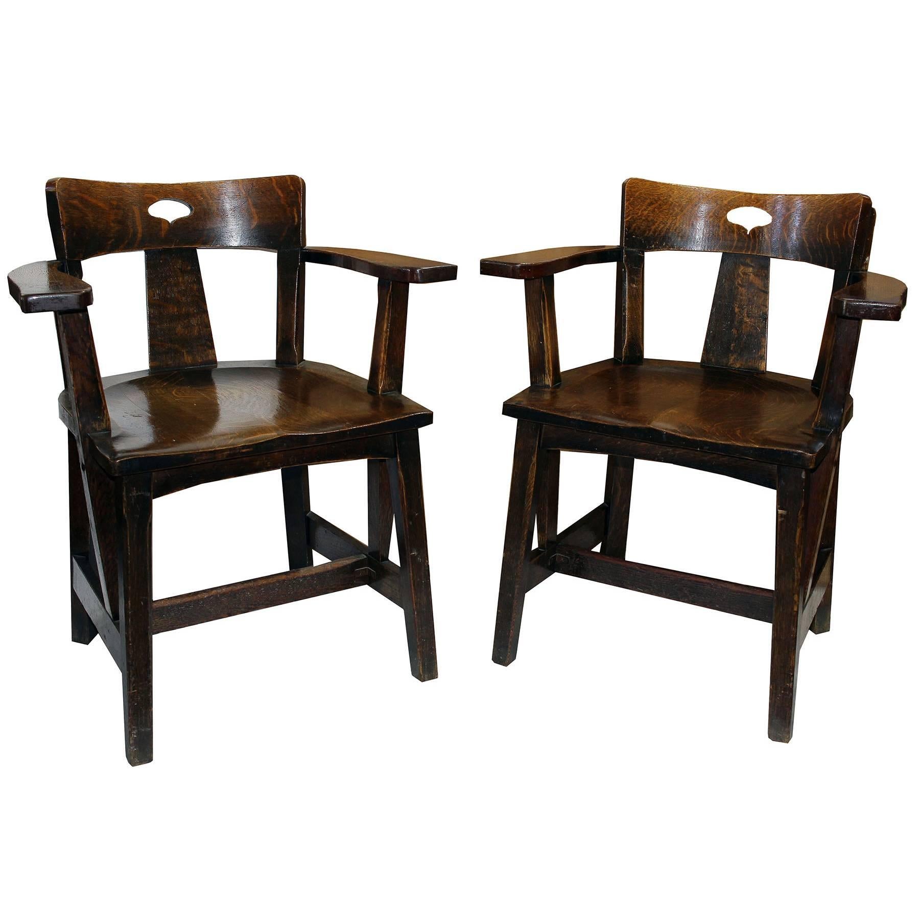 Pair of Unique Charles Limbert Armchairs