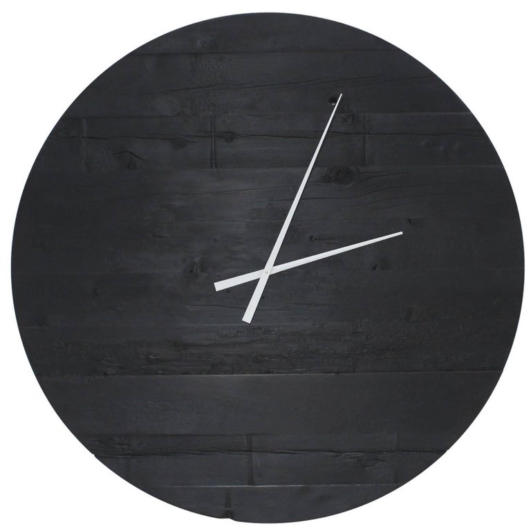 Large Charred Cedar Wood "Water Tower Clock" For Sale at 1stDibs