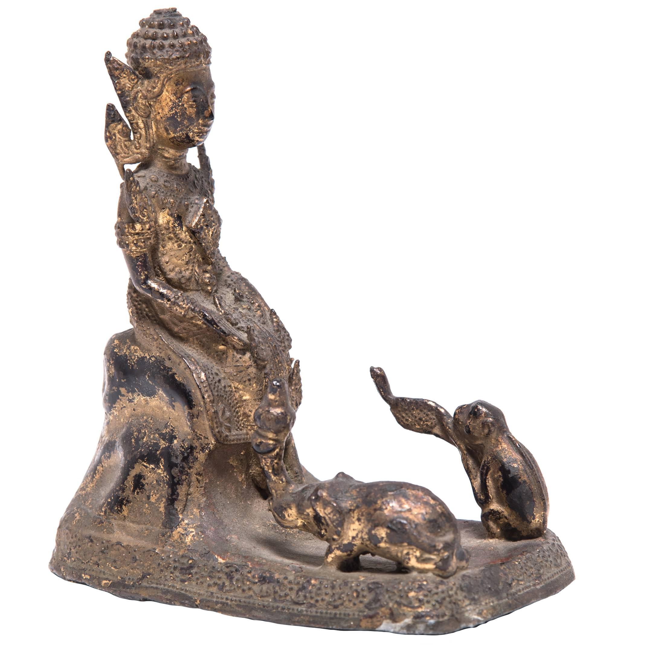 Southeast Asian Figure Gilt with Mount