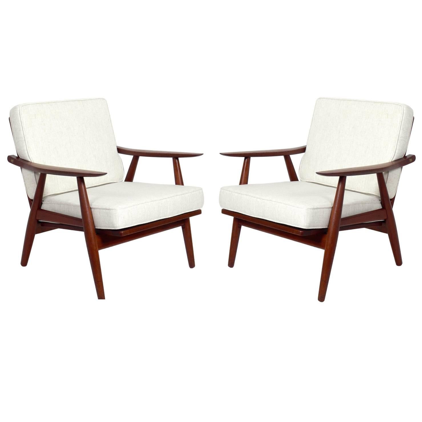 Pair of Danish Modern Lounge Chairs by Hans Wegner