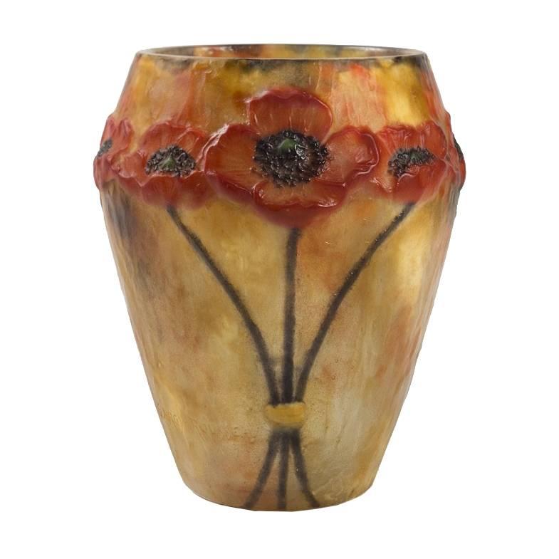 French Pate de Verre Vase by Argy-Rousseau