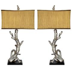 Silver Leaf Tree-Form Lamps