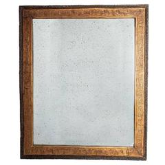 Mercury Glass Mirror in Greek Key Frame