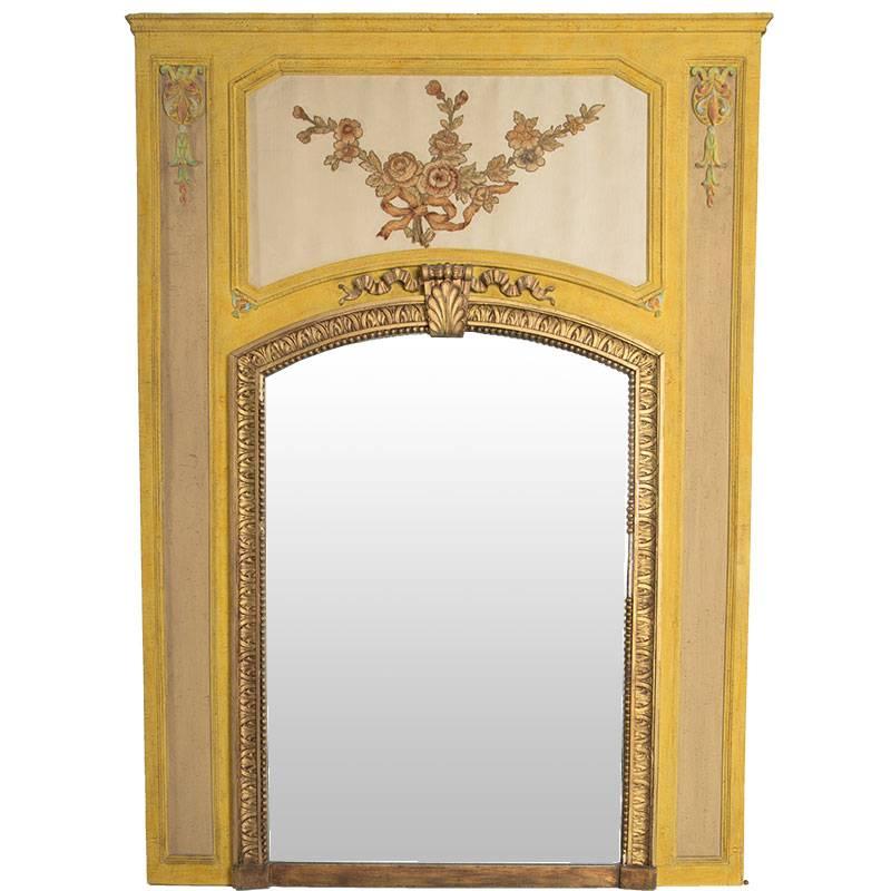 Louis XVI Style Trumeau Mirror For Sale