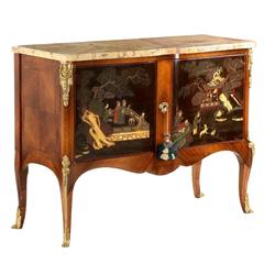 Fine Louis XV Style Chinoiserie Decorated Cabinet Commode, 19th Century