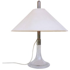 Ingo Maurer Table Lamp Glass & Chrome, Design M, Germany, 1960s