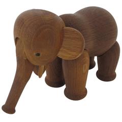 Kay Bojesen Oak Elephant Signed, Denmark, 1960s