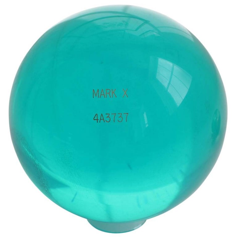 Mark X Bowling Ball, Clear Acrylic, Teal Blue For Sale at 1stdibs