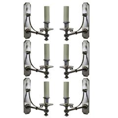 Set of Six Silver Library Lights