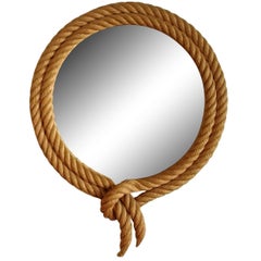 Petite Rope Mirror by Audoux Minet, France, 1960s