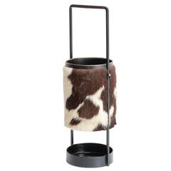 French Umbrella Stand Metal and Cowhide, 1960s