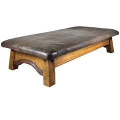 Rare 1850s J. Plaschkowitz Large Leather Gym Table / Daybed / Bench from Vienna