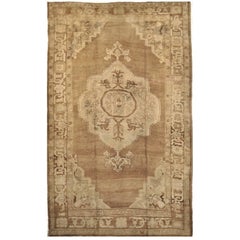 Vintage Hand-Knotted Wool Turkish Tribal Design Anatolian Rug