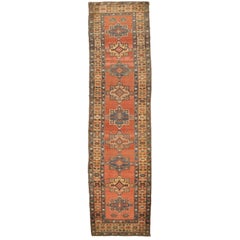 Antique Hand-Knotted Persian Bakshayesh Runner Rug