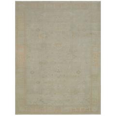 Hand-Knotted Oushak Design Rug