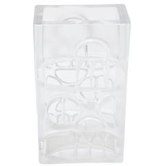Hallmarked Modernist Cut Out Square Glass Vase 3