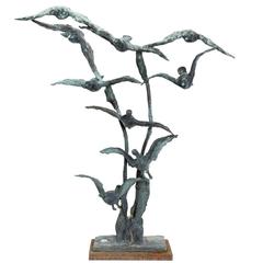 Brutalist Style Bird Sculpture