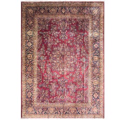 Antique Persian Manchester Kashan Carpet,  8'11" x 12'6".