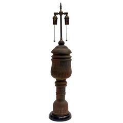 Brown Textured Pottery Lamp 7