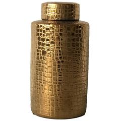 Gold Ginger Jar with Snake Skin Motif