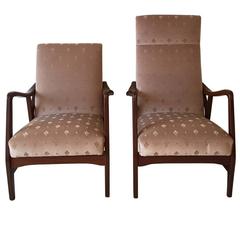 Pair of Massive Teak Organic Shaped Lounge Chairs by Topform, 1950s-1960s 3